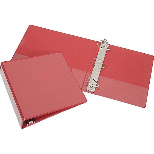 AbilityOne SKILCRAFT Slant D-Ring View Binder 3" Capacity - 1 Each - Red (3683485)