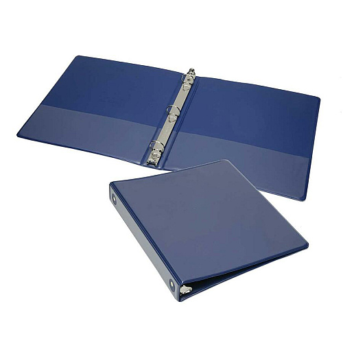 AbilityOne SKILCRAFT Clear Overlay 3-Ring Binder Letter - 8.5" x 11" - 1" Capacity - 1 Each - Blue (5104869)