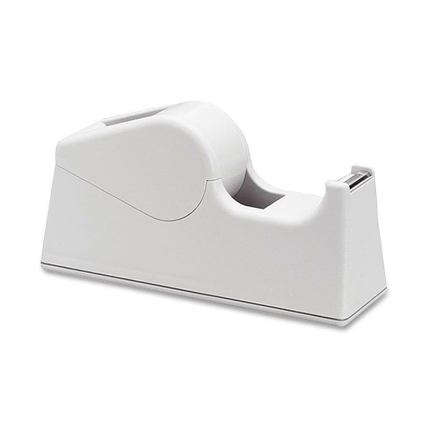 AbilityOne SKILCRAFT Plastic Tape Dispenser Holds Total 1 Tape(s) - Rubber Feet - White, Gray (2402417)