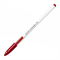 AbilityOne SKILCRAFT Stick Pen Red Ink - White Barrel - 12 / Dozen (0605821)