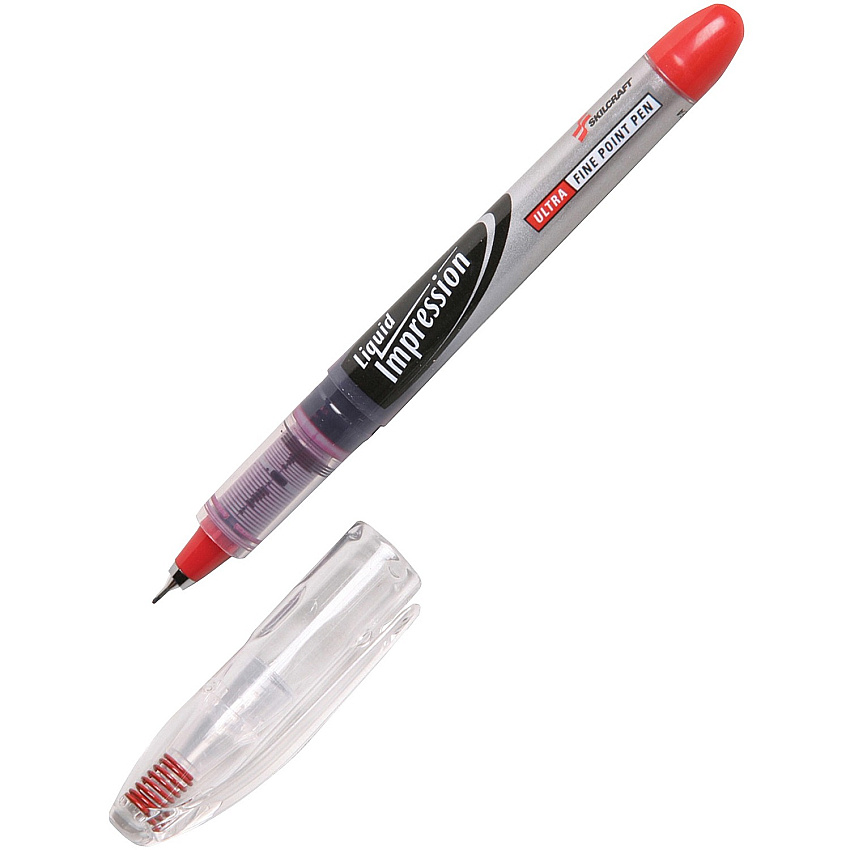 AbilityOne SKILCRAFT Liquid Impression Marker Red Ink - Translucent Barrel - 12 / Dozen (5194367)