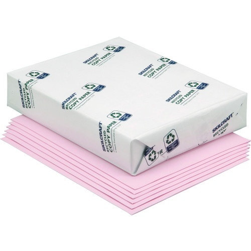 AbilityOne 7530011500334 SKILCRAFT Colored Copy Paper, 20lb, 8.5 x 11, Pink, 500 Sheets/Ream, 10 Reams/Carton