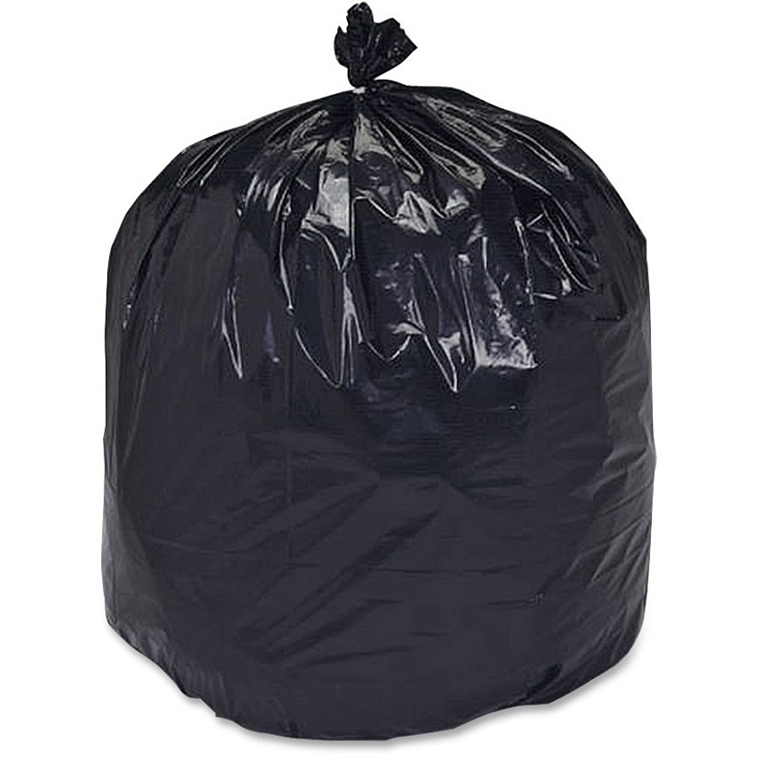 AbilityOne 8105013862399, SKILCRAFT Recycled Content Trash Can Liners, 60 gal, 1.5 mil, 38" x 60", Black/Brown, 100/Carton