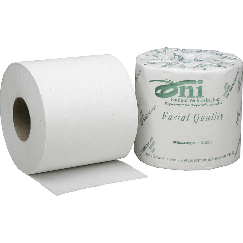AbilityOne&reg; Standard Toilet Paper, 2-Ply, 550 Sheets, 80 Rolls (NSN3800690)