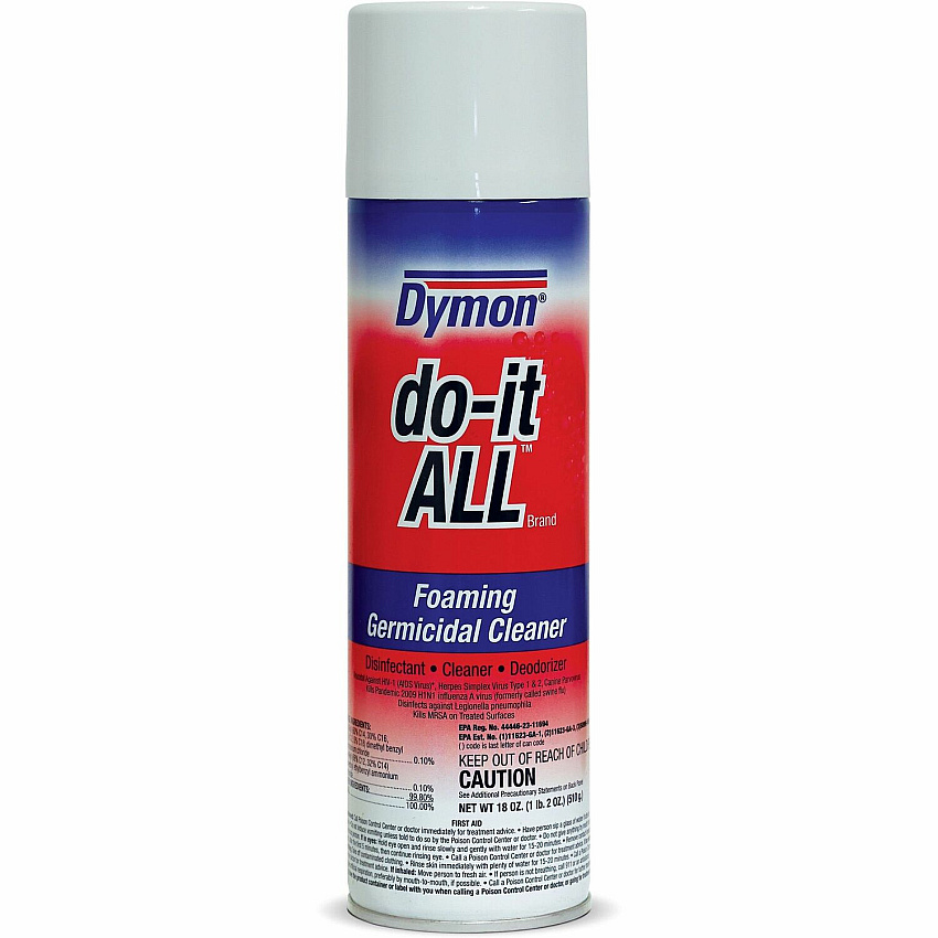 Dymon Do-It-All Foaming Germicidal Cleaner 18 fl oz (0.6 quart) - Odorless, Disinfectant, Deodorize, Non-abrasive - White - 1 Each (08020)