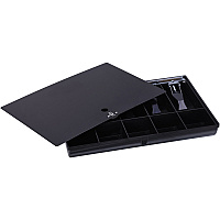 Sparco Locking Cover Money Tray 5 Bill/5 Coin Compartment(s) - Black - 1 Each (15505)