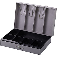 Sparco Steel Combination Lock Steel Cash Box 6 Coin - Steel - Gray - 3.2