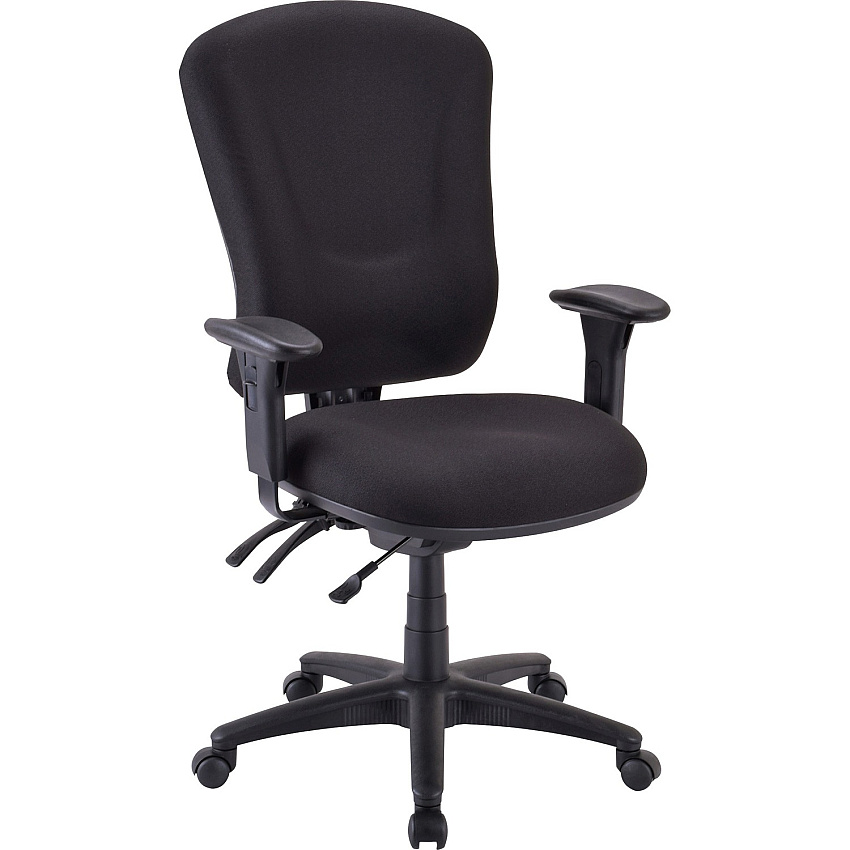 Lorell Contoured Managerial Task Chair Black Seat Color - Polyester Seat Material - Black Frame Color - 1 Each (LLR66153)