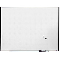 Lorell Signature Series Magnetic Dry-erase Markerboard 48" (4 ft) Width x 36" (3 ft) Height - Porcelain Surface - Silver, Ebony Frame - Magnetic - Grid Pattern - 1 Each (LLR69652)