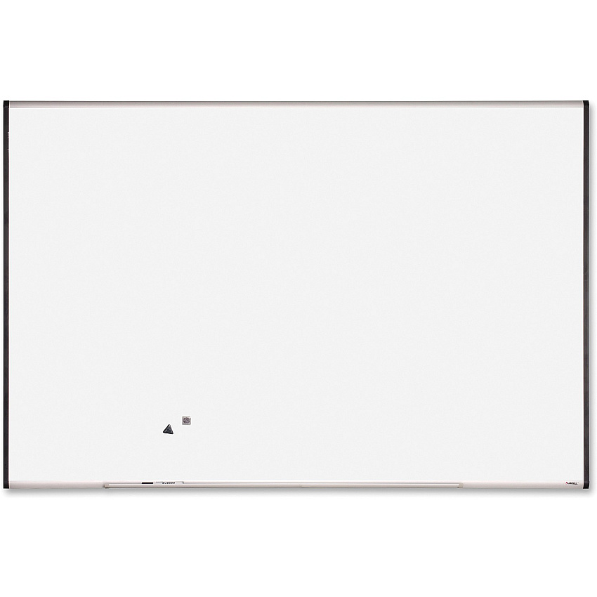 Lorell Signature Series Magnetic Dry-erase Markerboard 72" (6 ft) Width x 48" (4 ft) Height - Coated Steel Surface - Silver, Ebony Frame - Magnetic - 1 Each (LLR69653)