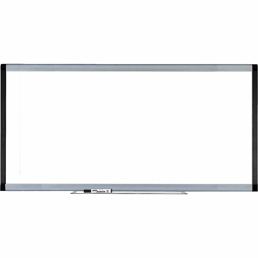 Lorell Signature Series Magnetic Dry-erase Markerboard 96" (8 ft) Width x 48" (4 ft) Height - Coated Steel Surface - Silver, Ebony Frame - Magnetic - 1 Each (LLR69654)