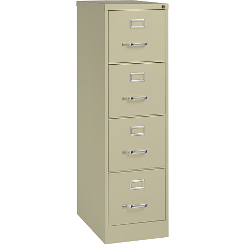 Lorell Fortress Series 25" Commercial-Grade Vertical File Cabinet 15" Width x 25" Depth x 52" Height - 4 x Drawer(s) for File - Letter - Vertical - Security Lock, Ball-bearing Suspension, Heavy Duty - Putty - Steel - Recycled (LLR60652)