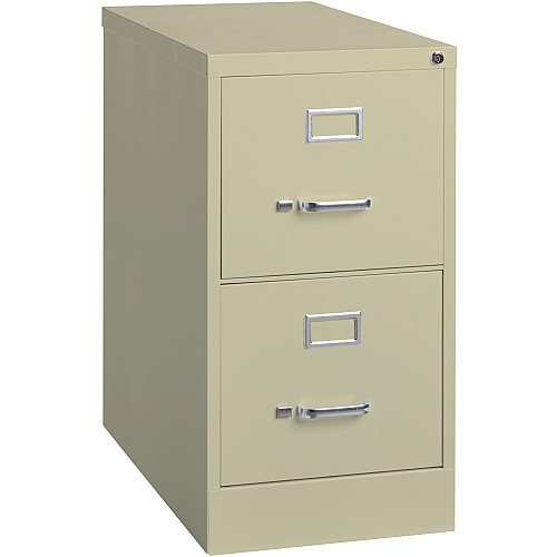 Lorell Fortress Series 25" Commercial-Grade Vertical File Cabinet 15" Width x 25" Depth x 28.4" Height - 2 x Drawer(s) for File - Letter - Vertical - Security Lock, Ball-bearing Suspension, Heavy Duty - Putty - Steel - Recycled (LLR60655)