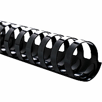 Sparco Plastic Binding Spines 1" Diameter - 200 x Sheet Capacity - Black - Plastic - 100 / Box (18008)