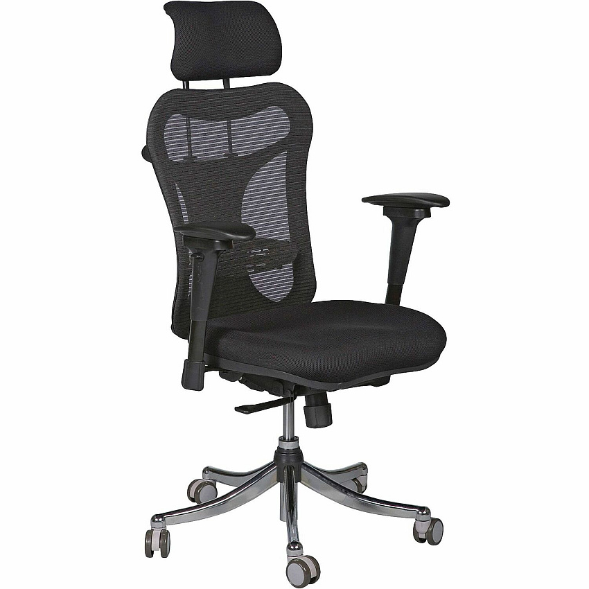 MooreCo Ergo Ex Ergonomic Office Chair Black Seat Color - 5-star Base - 1 Each (34434)