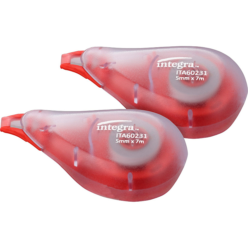 Integra Resist Tear Correction Tape 0.20" Tape Width x 16.40 ft Tape Length - Smoke Dispenser - Tear Resistant - Smoke - 2 / Pack (60231)