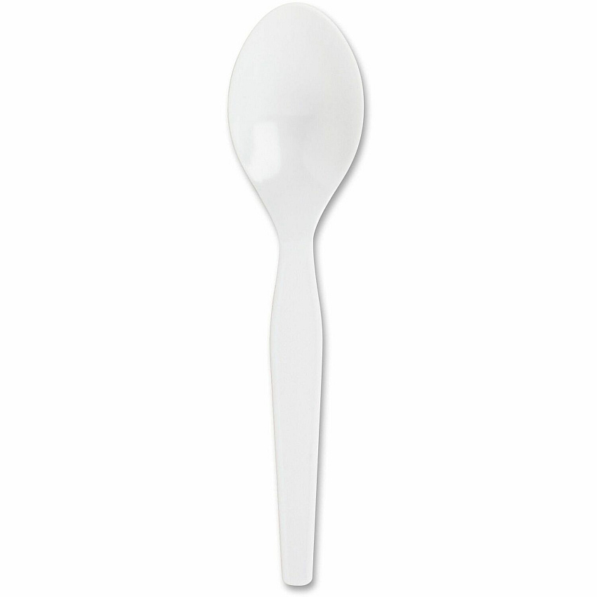 Genuine Joe Heavyweight Disposable Spoons Disposable - White - 100 / Box (GJO10432)