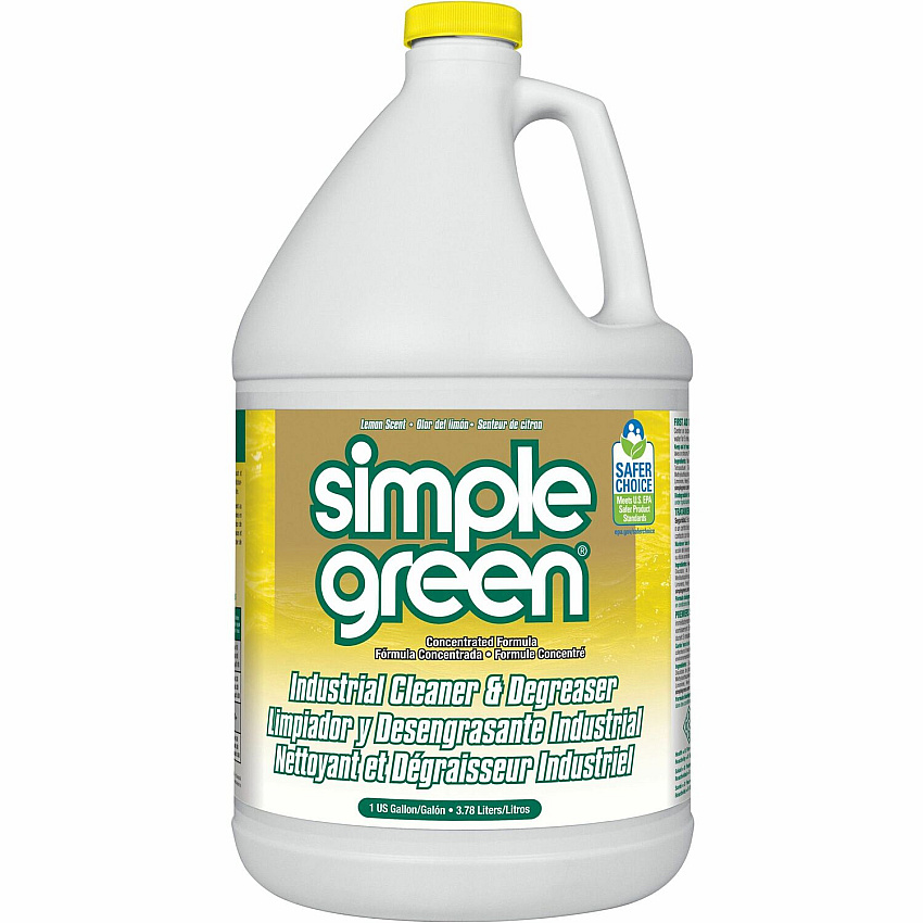 Simple Green Industrial Cleaner/Degreaser For Washable Surface - Concentrate - 128 fl oz (4 quart) - Lemon Scent - Recommended For: Coffee Remover, Lipstick Remover, Ink Remover, Grease Remover - Non-toxic - Lemon - 1 Each (14010)