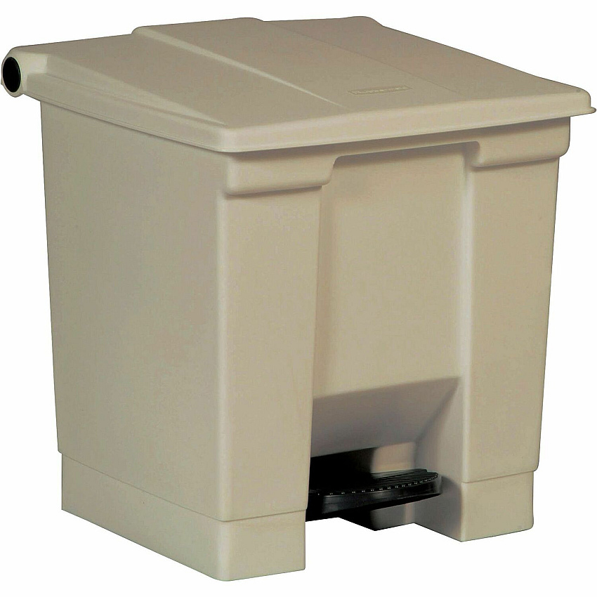 Rubbermaid Commercial Step-on Waste Container 8 gal Capacity - 17.1" Height x 15.8" Width x 16.3" Depth - Plastic - Beige - 1 Each (614300BG)