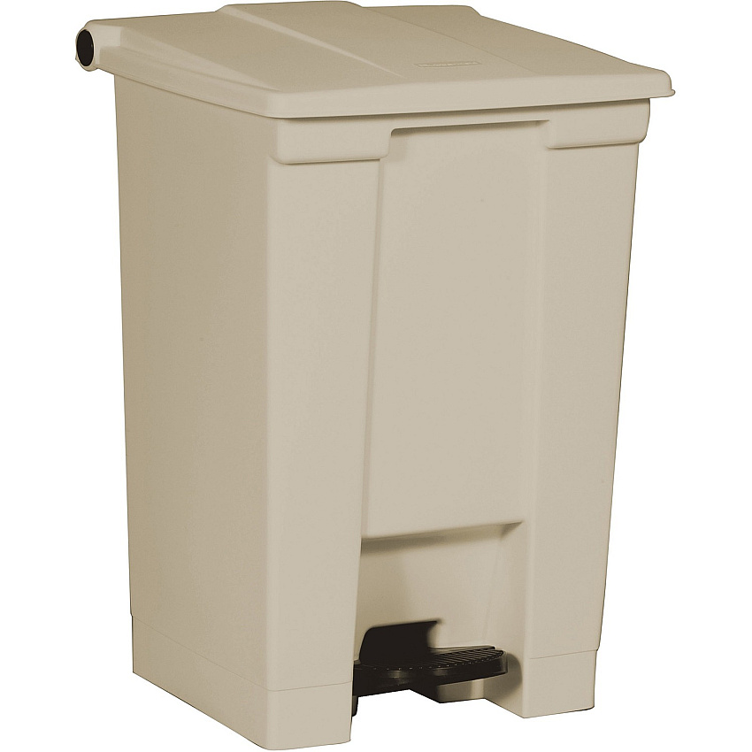 Rubbermaid Commercial Step-on Waste Container 12 gal Capacity - 17.1" Height x 15.8" Width x 16.3" Depth - Plastic - Beige - 1 Each (614400BG)