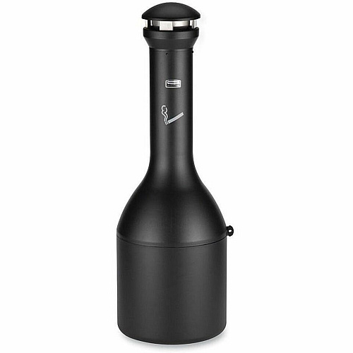 Rubbermaid Commercial Traditional Smoking Receptacle 4.10 gal Capacity - 39" Height x 13" Width - Metal - Black - 1 Each (9W3300BK)