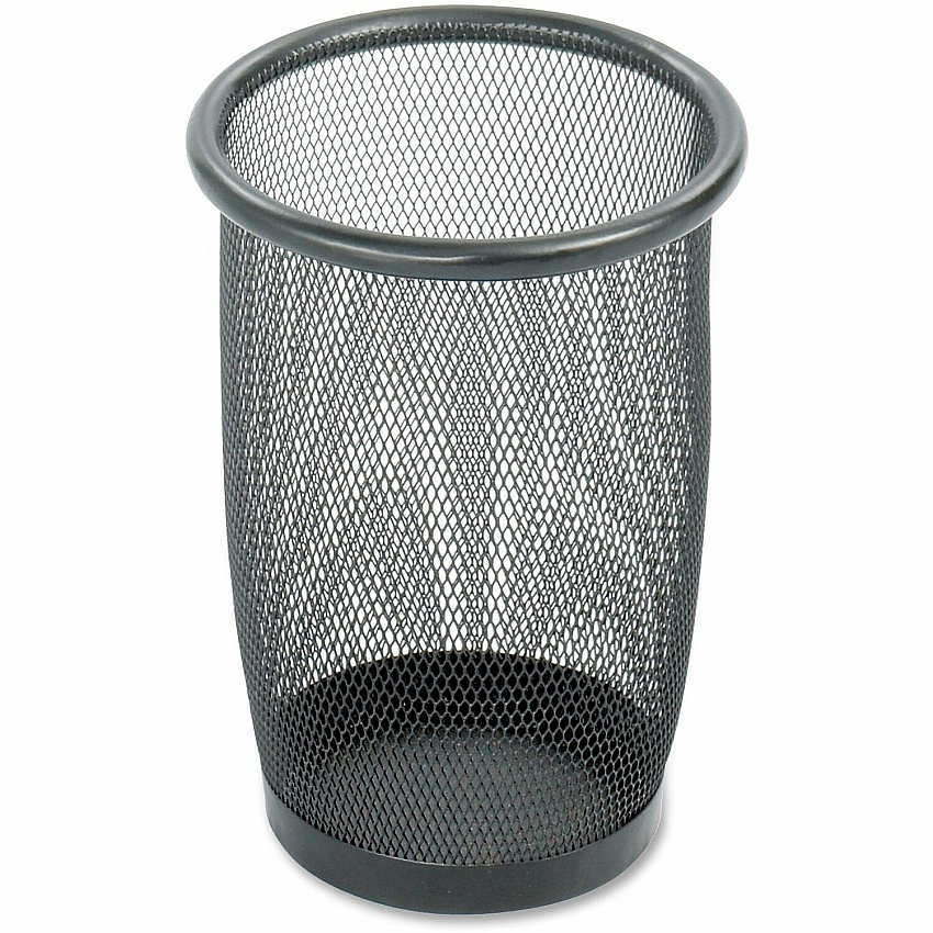 Safco Round Mesh Wastebaskets 3 quart Capacity - Round - 7.50" Opening Diameter - 9" Height - Steel - Black - 1 Each (9716BL)