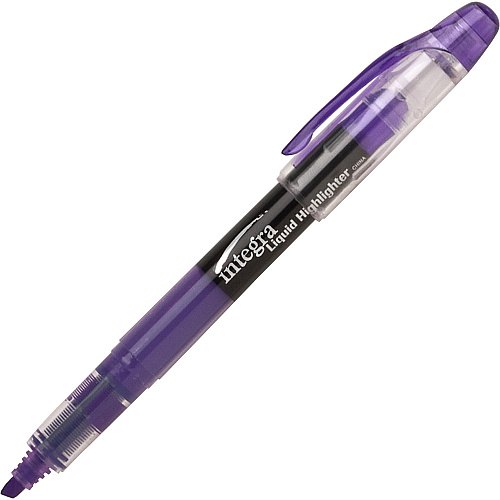 Integra Liquid Highlighters Chisel Marker Point - Purple Ink - 1 Dozen (33315)