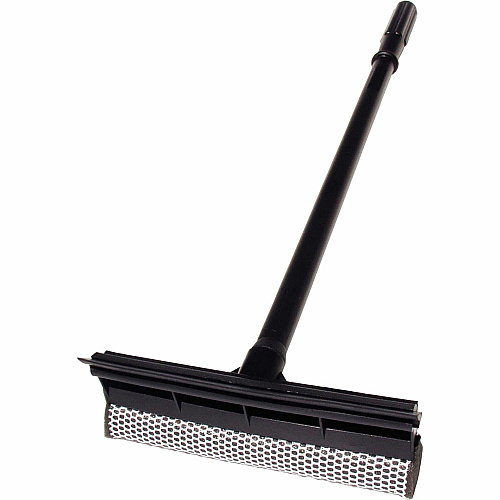 Unger Auto Squeegee Scrubber 8" Blade - 18" Plastic Handle - Heavy Duty - Black - 1Each (AUSQ0)
