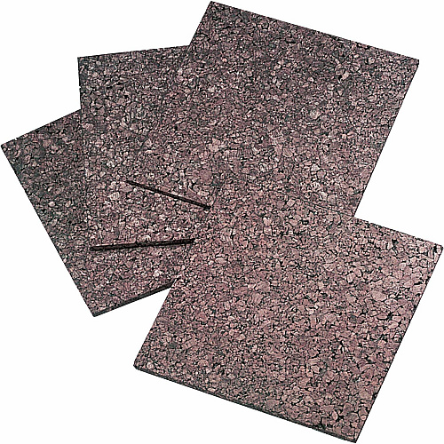 Quartet Frameless Modular Dark Cork Tiles 12" Board Height x 12" Board Width - Brown Cork Surface - Self-stick, Self-healing - 4 / Pack (101Q)