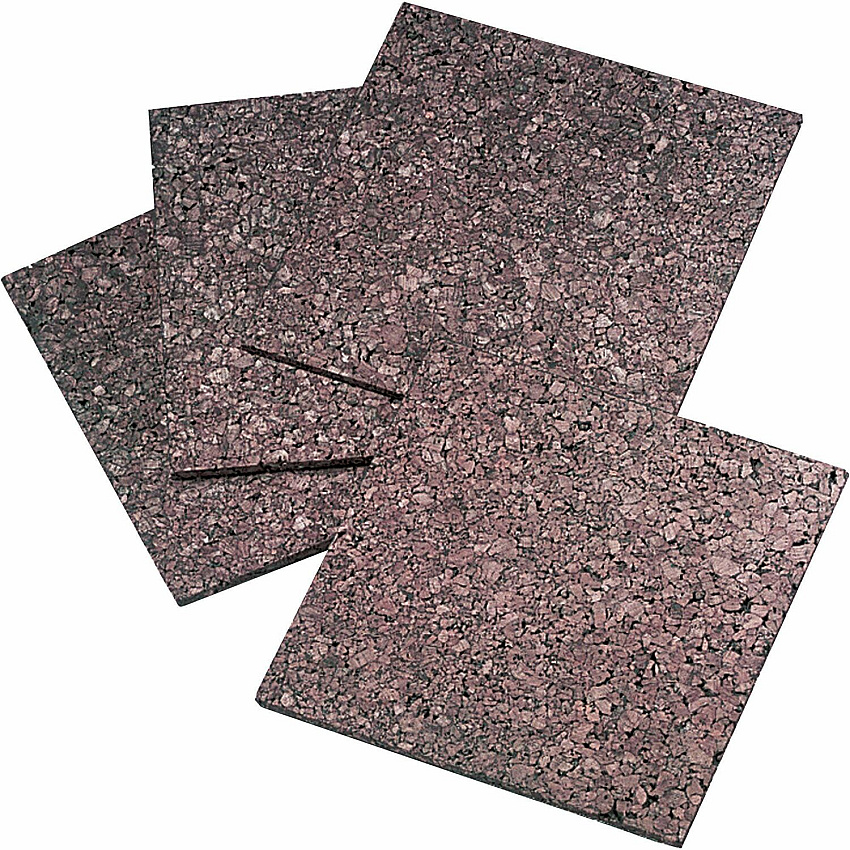 Quartet Frameless Modular Dark Cork Tiles 12" Board Height x 12" Board Width - Brown Cork Surface - Self-stick, Self-healing - 4 / Pack (101Q)