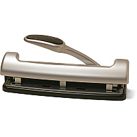 Officemate EZ Lever Adjustable 2-3 Hole Punch 3 Punch Head(s) - 15 Sheet of 20lb Paper - 9/32" Punch Size - Silver (90050)