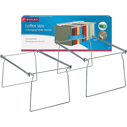 Smead Hanging Folder Frames Letter - 23" to 27" Long - Steel - Gray - 2 / Pack (64870)