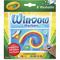 Crayola Washable Window Markers Conical Marker Point - Washable - Assorted Ink - 8 / Set (588165)