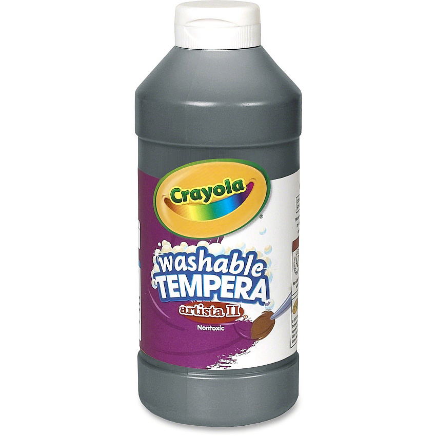 Crayola Artista II Washable Tempera Paint Black - 16 oz - Washable - 1 Each (543115051)