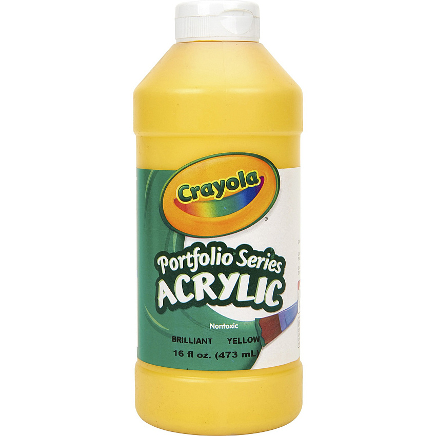 Crayola Portfolio Series Acrylic Paint Brilliant Yellow - 16 fl oz - 1 Each (204016830)