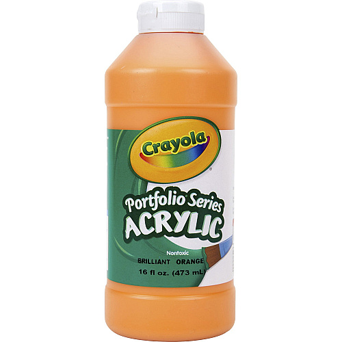 Crayola Portfolio Series Acrylic Paint 16 fl oz - 1 Each - Brilliant Orange (204016720)