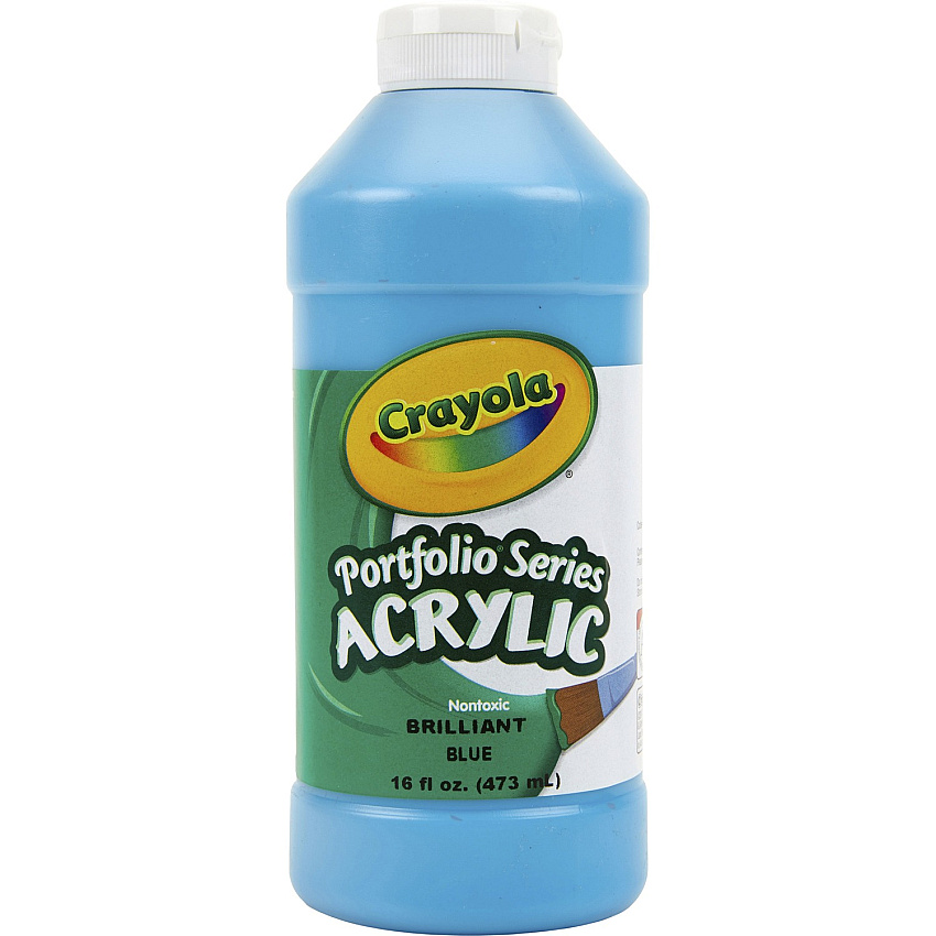 Crayola Portfolio Series Acrylic Paint Brilliant Blue - 16 fl oz - 1 Each (204016570)