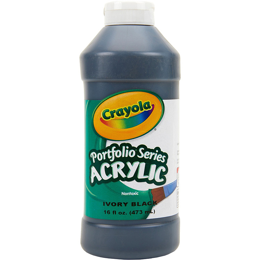 Crayola Portfolio Series Acrylic Paint Ivory Black - 16 fl oz - 1 Each (204016244)