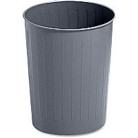 Safco Round Wastebasket, Steel, 23.5 qt, Charcoal 5.88 gal Capacity - Round - 14" Height x 13" Diameter - Steel - Charcoal - 1 Each (9604CH)