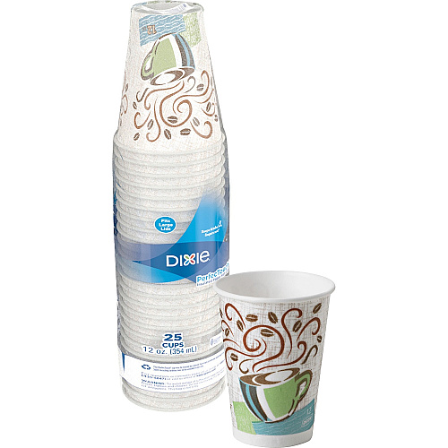 Dixie PerfecTouch 12 oz Insulated Paper Hot Coffee Cups by GP Pro (5342DX)