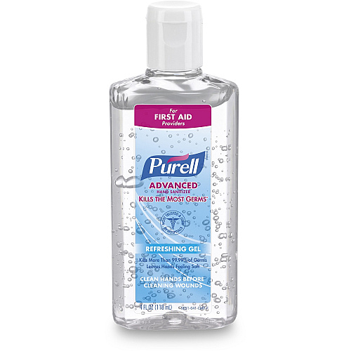 Gojo Purell Instant Hand Sanitizer Flip-Cap Bottle Clean Scent - 4 fl oz - Flip Top Bottle Dispenser - Kill Germs - Hand - Moisturizing - Clear - Anti-irritant, Dye-free - 1 Each (965124)