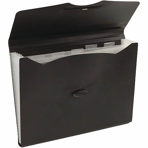 Mead Expanding File 9 1/4" x 13" - 6 Pocket(s) - Poly - Assorted - Moisture Resistant, Elastic Closure - 1 Each (35914)