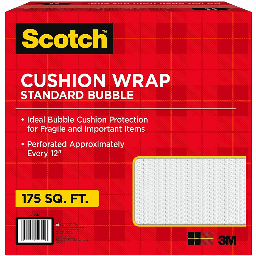 Scotch Jumbo Roll Cushion Wrap 12" Width x 175 ft Length - Lightweight, Non-scratching - 1 / Carton (7953)