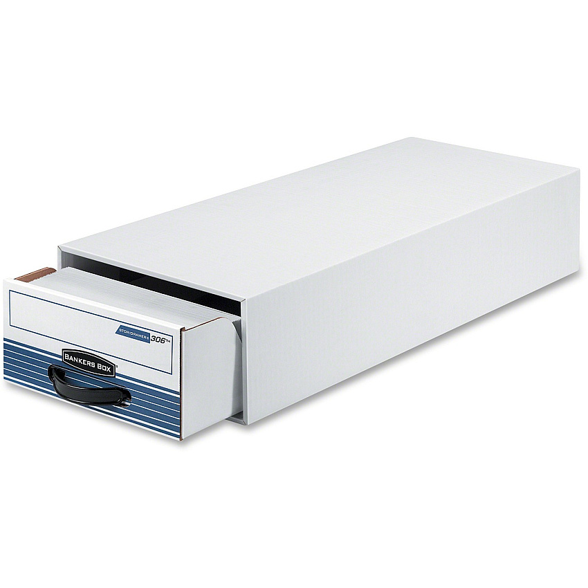 Bankers Box Stor/Drawer Steel Plus - Card Internal Dimensions: 9.25" Width x 23.25" Depth x 5.63" Height - External Dimensions: 10.5" Width x 25.3" Depth x 6.5" Height - Medium Duty - Stackable - Steel, Plastic - White, Blue - For Card - Recycle (00306EA)