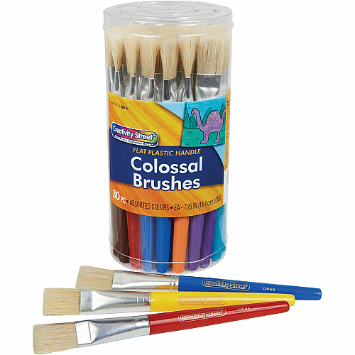 Creativity Street Flat Colossal Brushes Plastic Assorted Handle - 30 / Set (5167)