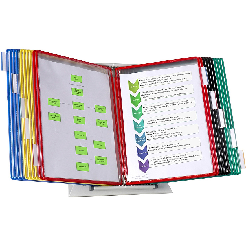 Djois by Tarifold Color-coded 20-Pocket Desktop Starter Set Desktop, Countertop - 20 Panels - Support Letter 8.50" x 11" Media - Pivot, Expandable, Wire-reinforced - 11" Height x 14" Width x 6" Depth - 1 Each (D292)