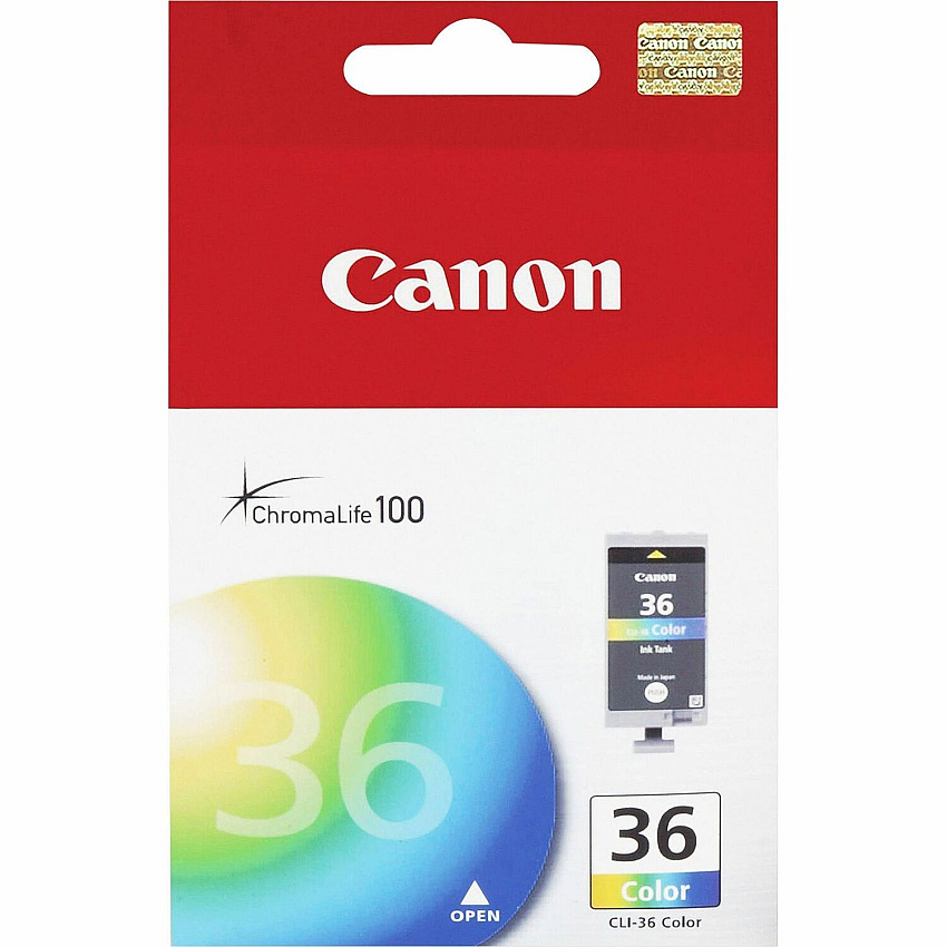 Canon CLI-36 Original Inkjet Ink Cartridge - Cyan, Magenta, Yellow - 1 Each