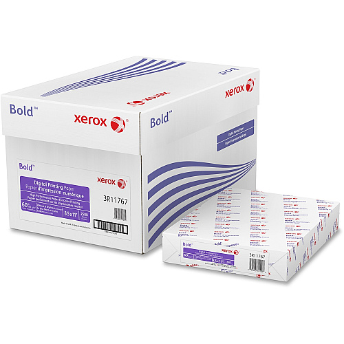 Xerox Bold Digital Printing Paper 100 Brightness - Letter - 8 1/2" x 11" - 60 lb Basis Weight - Smooth - Sustainable Forestry Initiative (SFI) - Uncoated - White - 250 / Pack (3R11767)