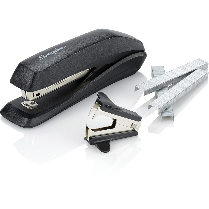 Swingline Standard Stapler Value Pack 15 of 20lb Paper Sheets Capacity - 210 Staple Capacity - Full Strip - 1/4" Staple Size - 12 / Pack - Black - Plastic (54567)