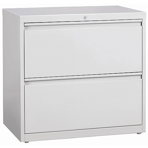 Lorell Fortress Series Lateral File 36" Width x 18.6" Depth x 28.1" Height - 2 x Drawer(s) for File - Legal, Letter, A4 - Lateral - Rust Proof, Leveling Glide, Interlocking, Ball-bearing Suspension, Label Holder, Hanging Rail - Light Gray - Bak (LLR60448)